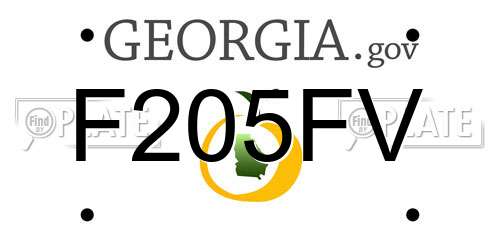 F205FV Georgia License Plate