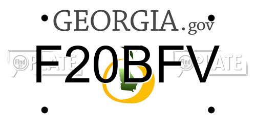 F20BFV Georgia License Plate