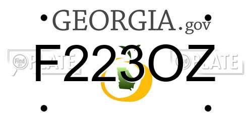 F223OZ Georgia License Plate