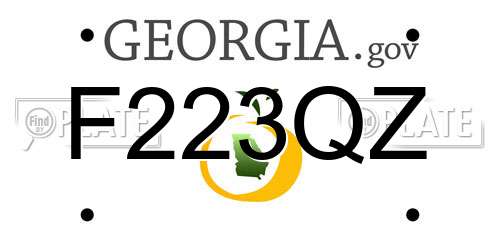 F223QZ Georgia License Plate