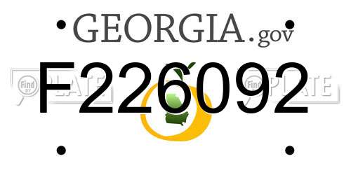 F226092 Georgia License Plate