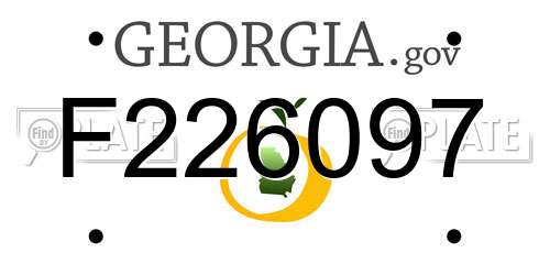 F226097 Georgia License Plate