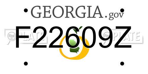 F22609Z Georgia License Plate