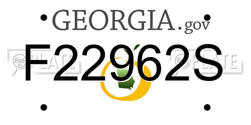 F22962S Georgia License Plate