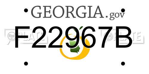 F22967B Georgia License Plate