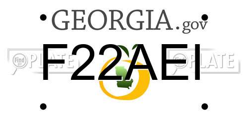 F22AEI Georgia License Plate