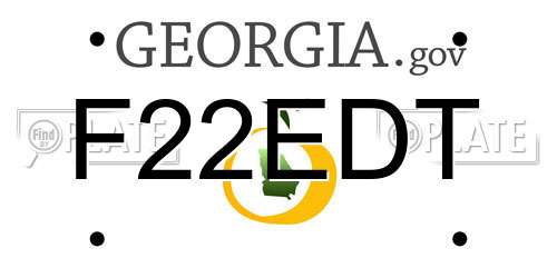 F22EDT Georgia License Plate