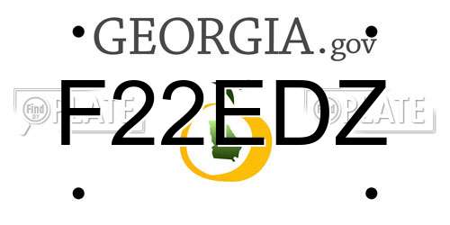 F22EDZ Georgia License Plate