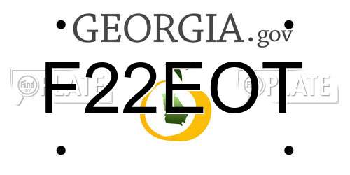 F22EOT Georgia License Plate