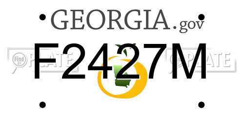 F2427M Georgia License Plate