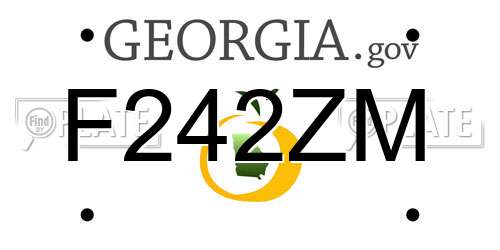 F242ZM Georgia License Plate