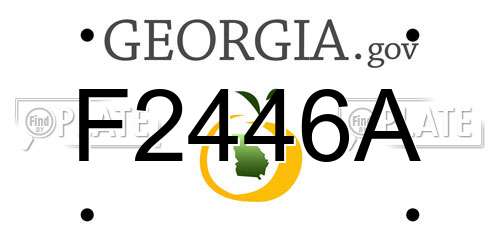 F2446A Georgia License Plate