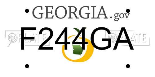 F244GA Georgia License Plate