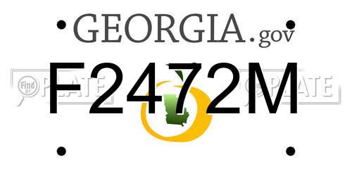 F2472M Georgia License Plate