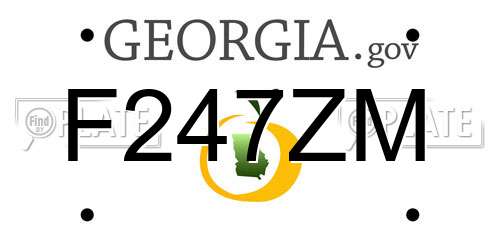 F247ZM Georgia License Plate