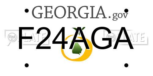 F24AGA Georgia License Plate