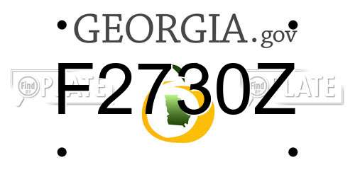 F2730Z Georgia License Plate