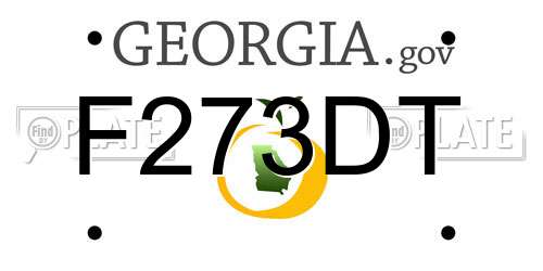 F273DT Georgia License Plate