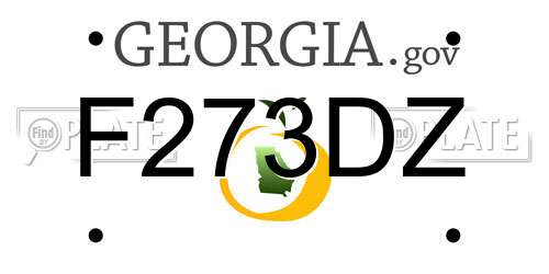 F273DZ Georgia License Plate