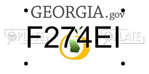 F274EI Georgia License Plate