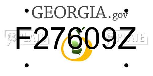 F27609Z Georgia License Plate