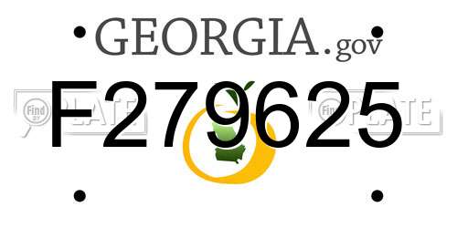 F279625 Georgia License Plate