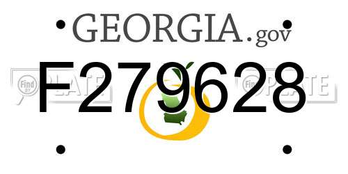 F279628 Georgia License Plate