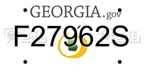 F27962S Georgia License Plate
