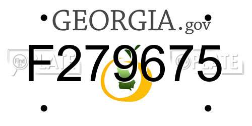 F279675 Georgia License Plate