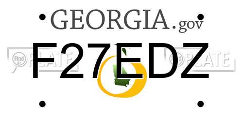 F27EDZ Georgia License Plate