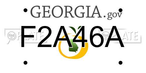 F2A46A Georgia License Plate