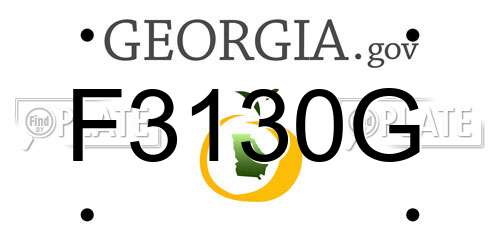 F3130G Georgia License Plate