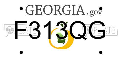 F313QG Georgia License Plate
