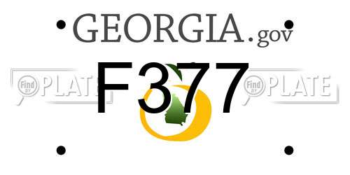 F377 Georgia License Plate