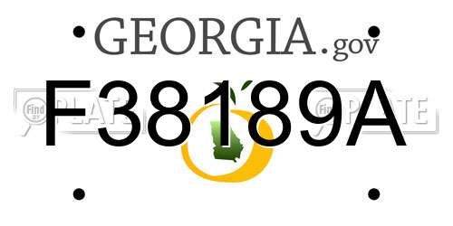 F38189A Georgia License Plate