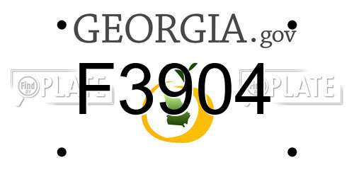 F3904 Georgia License Plate