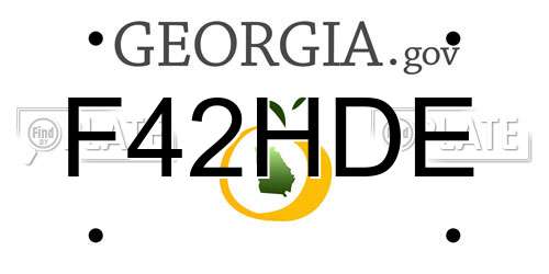F42HDE Georgia License Plate