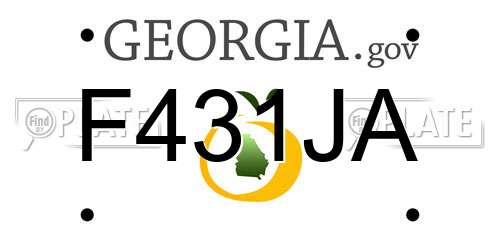 F431JA Georgia License Plate