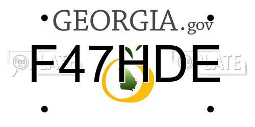 F47HDE Georgia License Plate