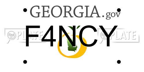 F4NCY Georgia License Plate