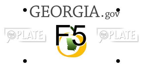F5 Georgia License Plate