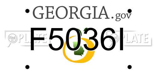 F5036I Georgia License Plate