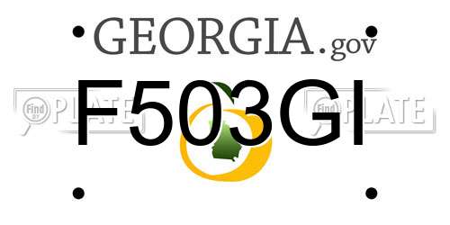 F503GI Georgia License Plate