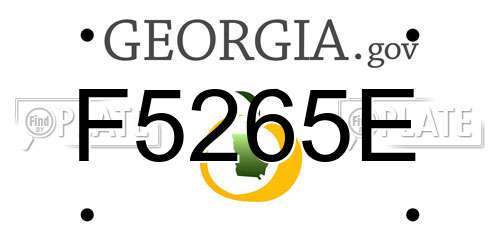 F5265E Georgia License Plate