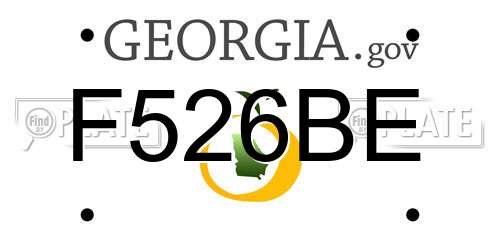 F526BE Georgia License Plate