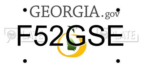 F52GSE Georgia License Plate