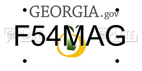 F54MAG Georgia License Plate