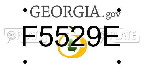 F5529E Georgia License Plate