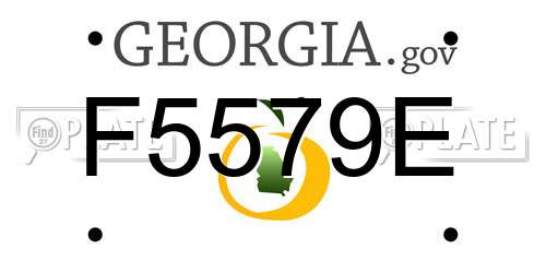 F5579E Georgia License Plate