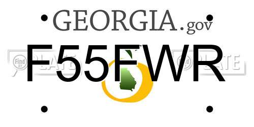 F55FWR Georgia License Plate